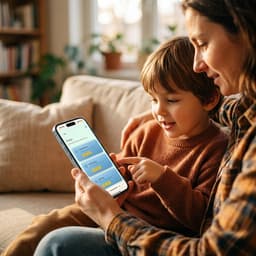 Parent and child playing emotion games